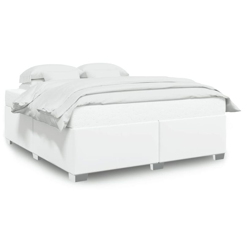 Casa si Gradina - Mobilier - Paturi si accesorii - Paturi - Cadru de pat, alb, 200x200 cm, piele ecologica - Infinity.ro