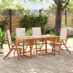 Casa si Gradina - Gradina si terasa - Mobilier exterior - Seturi mobila gradina - Set mobilier de gradina, 5 piese, lemn masiv acacia/textilena - Infinity.ro