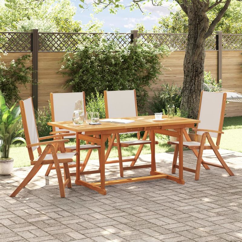 Casa si Gradina - Gradina si terasa - Mobilier exterior - Seturi mobila gradina - Set mobilier de gradina, 5 piese, lemn masiv acacia/textilena - Infinity.ro