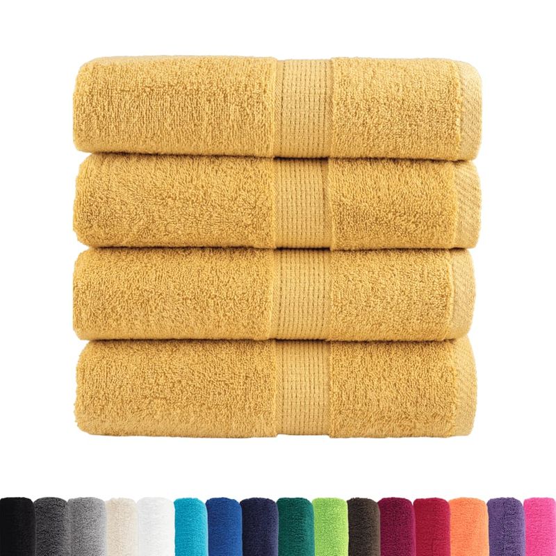 Casa si Gradina - Textile si covoare - Textile baie - Prosoape - Prosoape oaspeti premium, 4 buc. 30x50cm 600gsm 100% bumbac, auriu - Infinity.ro