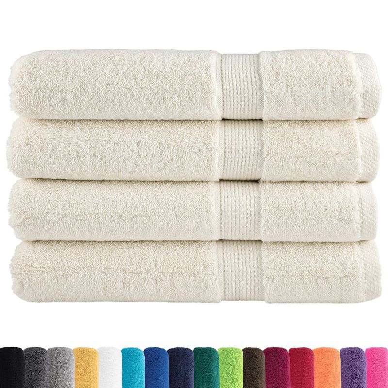 Casa si Gradina - Textile si covoare - Textile baie - Prosoape - Prosoape premium 4 buc. crem 100x200 cm 600 gsm 100% bumbac - Infinity.ro