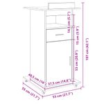 Casa si Gradina - Mobilier - Mese si birouri - Birouri - Pupitru roti si sertar stejar sonoma 55x55x107cm lemn prelucrat - Infinity.ro