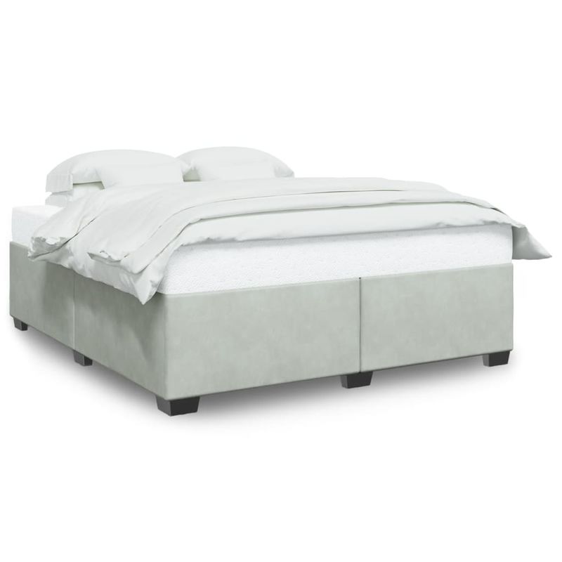 Casa si Gradina - Mobilier - Paturi si accesorii - Paturi - Cadru de pat, gri deschis, 180x200 cm, catifea - Infinity.ro
