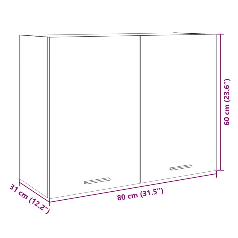 Casa si Gradina - Mobilier - Comode si corpuri - Corpuri bucatarie - Dulap suspendat, stejar Sonoma, 80 x 31 x 60 cm, PAL - Infinity.ro