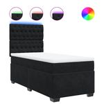 Casa si Gradina - Mobilier - Paturi si accesorii - Paturi - Pat box spring cu saltea, negru, 80x200 cm, catifea - Infinity.ro