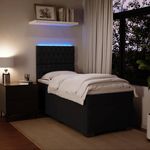 Casa si Gradina - Mobilier - Paturi si accesorii - Paturi - Pat box spring cu saltea, negru, 80x200 cm, catifea - Infinity.ro