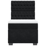 Casa si Gradina - Mobilier - Paturi si accesorii - Paturi - Pat box spring cu saltea, negru, 80x200 cm, catifea - Infinity.ro