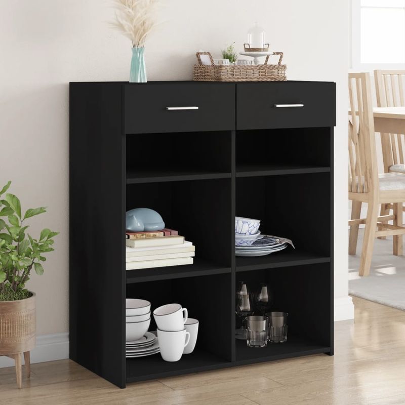 Casa si Gradina - Mobilier - Comode si corpuri - Comode - Dulap, negru, 80x42,5x93 cm, lemn prelucrat - Infinity.ro