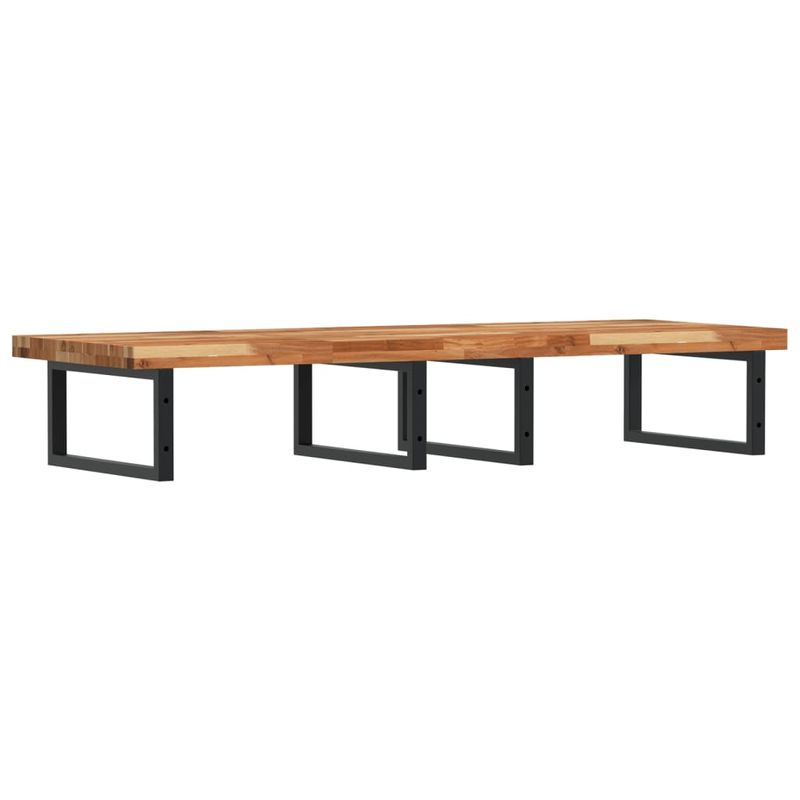 Casa si Gradina - Mobilier - Biblioteci si rafturi - Rafturi - Raft pentru lavoar montat pe perete, otel și lemn masiv acacia, maro închis și negru, mărime 160x50x4 cm, model dreptunghiular - Infinity.ro