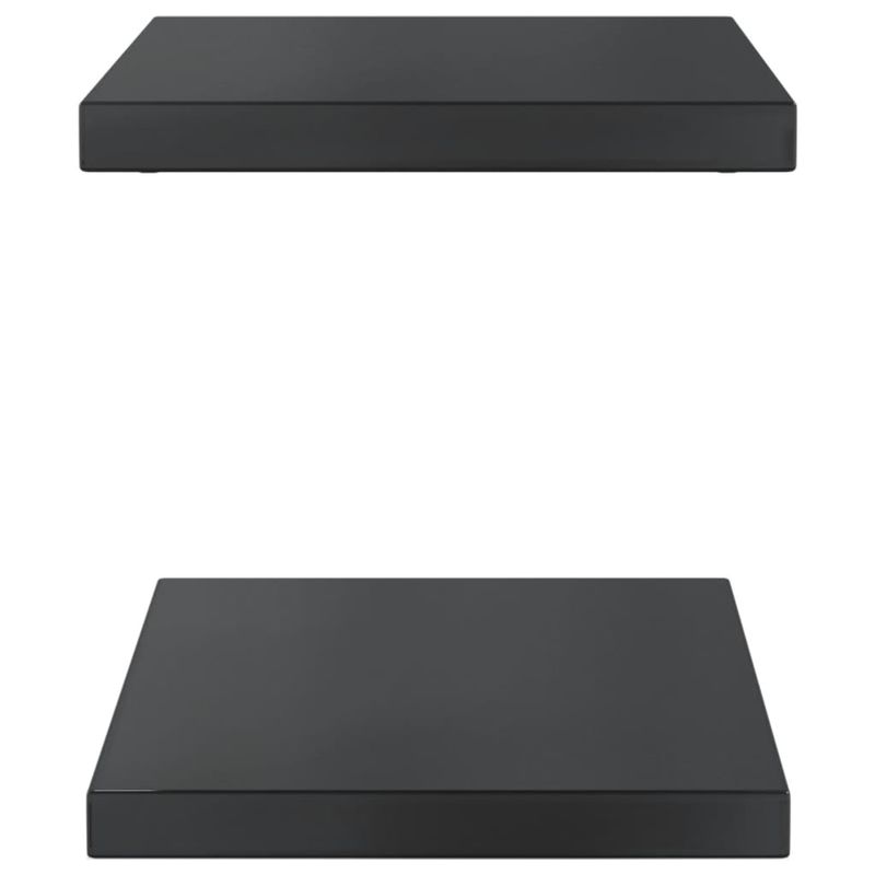 Casa si Gradina - Mobilier - Biblioteci si rafturi - Rafturi - Rafturi de perete, 2 buc., 50x30x3 cm, negru otel inoxidabil - Infinity.ro