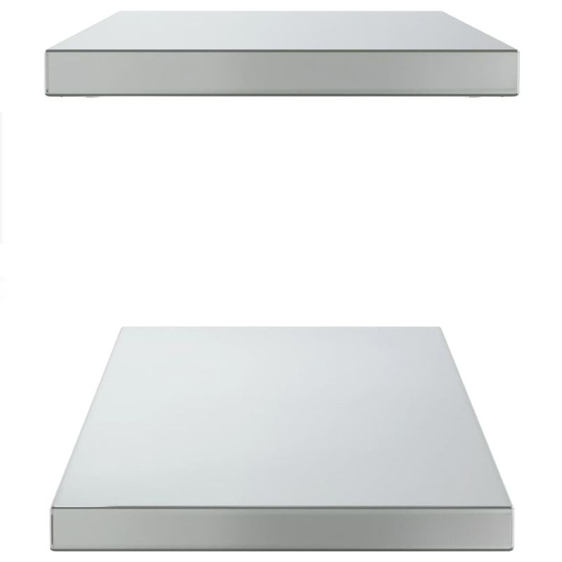 Casa si Gradina - Mobilier - Biblioteci si rafturi - Rafturi - Rafturi de perete, 2 buc., 75x30x3 cm, argintiu otel inoxidabil - Infinity.ro