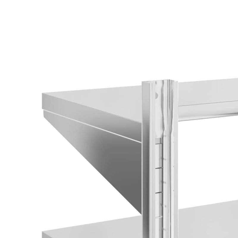 Casa si Gradina - Mobilier - Biblioteci si rafturi - Rafturi - Raft de perete 2 niveluri 75x30x60 cm argintiu otel inoxidabil - Infinity.ro
