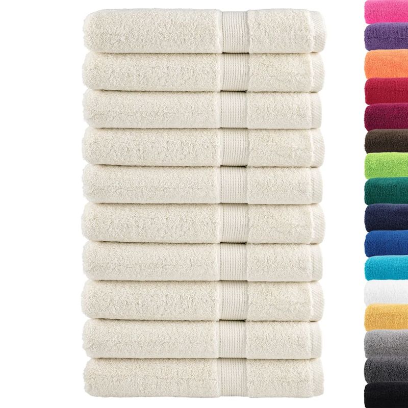 Casa si Gradina - Textile si covoare - Textile baie - Prosoape - Prosoape de sauna premium 10 buc. 80x200 cm 600 gsm 100% bumbac, crem - Infinity.ro