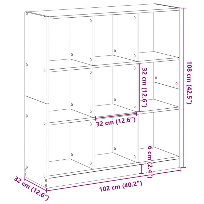 Casa si Gradina - Mobilier - Biblioteci si rafturi - Biblioteci - Biblioteca, gri sonoma, 102x32x108 cm, lemn prelucrat - Infinity.ro