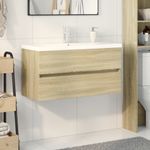 Casa si Gradina - Mobilier - Seturi de mobilier - Seturi baie - Set mobilier de baie, 2 piese, ceramica si lemn prelucrat - Infinity.ro