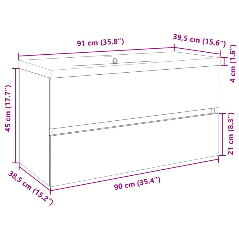 Casa si Gradina - Mobilier - Seturi de mobilier - Seturi baie - Set mobilier de baie, 2 piese, ceramica si lemn prelucrat - Infinity.ro
