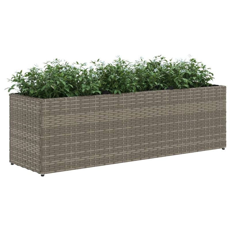 Casa si Gradina - Gradinarit si plante - Plante si ghivece - Ghivece si suporturi - Jardiniera de gradina cu 3 ghivece gri 105x30x32 cm poliratan - Infinity.ro