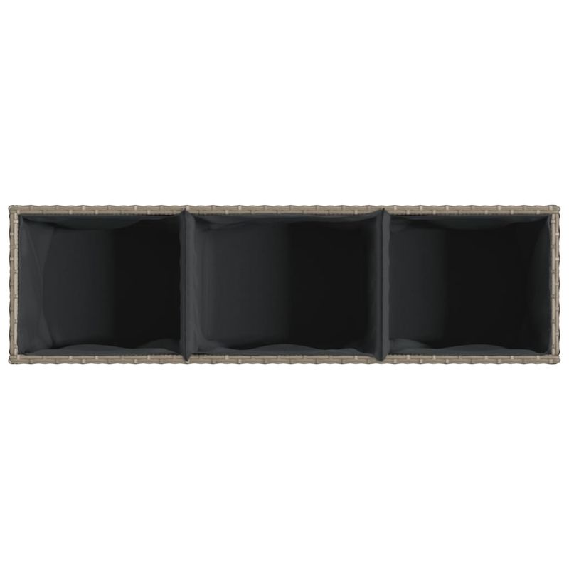Casa si Gradina - Gradinarit si plante - Plante si ghivece - Ghivece si suporturi - Jardiniera de gradina cu 3 ghivece gri 105x30x32 cm poliratan - Infinity.ro