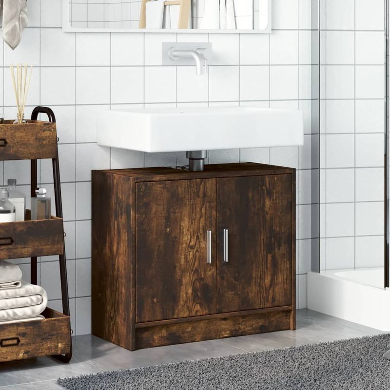 Casa si Gradina - Mobilier - Mobilier baie - Comode baie - Dulap de chiuveta, stejar fumuriu, 63x29x55 cm, lemn prelucrat - Infinity.ro