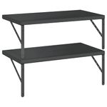 Casa si Gradina - Mobilier - Biblioteci si rafturi - Rafturi - Rafturi de perete 2 buc., 75x40 cm, negru otel inoxidabil - Infinity.ro