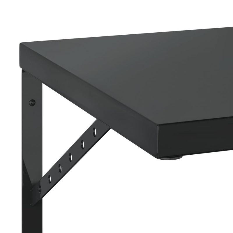 Casa si Gradina - Mobilier - Biblioteci si rafturi - Rafturi - Rafturi de perete 2 buc., 75x40 cm, negru otel inoxidabil - Infinity.ro