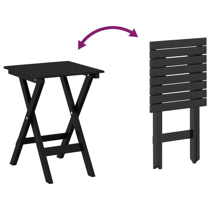 Casa si Gradina - Gradina si terasa - Balansoare si hamace - Balansoare - Scaun balansoar cu cu masa pliabila, negru, lemn masiv de plop - Infinity.ro