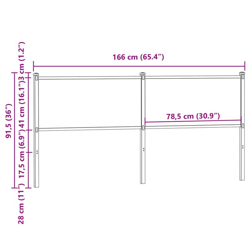 Casa si Gradina - Mobilier - Paturi si accesorii - Accesorii paturi - Tablie de pat, stejar maro, 160 cm, lemn prelucrat si otel - Infinity.ro