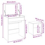 Casa si Gradina - Mobilier - Comode si corpuri - Masute de toaleta - Masa de toaleta si taburet, stejar maro, 60x40x113,5 cm - Infinity.ro
