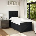 Casa si Gradina - Mobilier - Paturi si accesorii - Paturi - Pat box spring cu saltea, negru, 90x190 cm, catifea - Infinity.ro