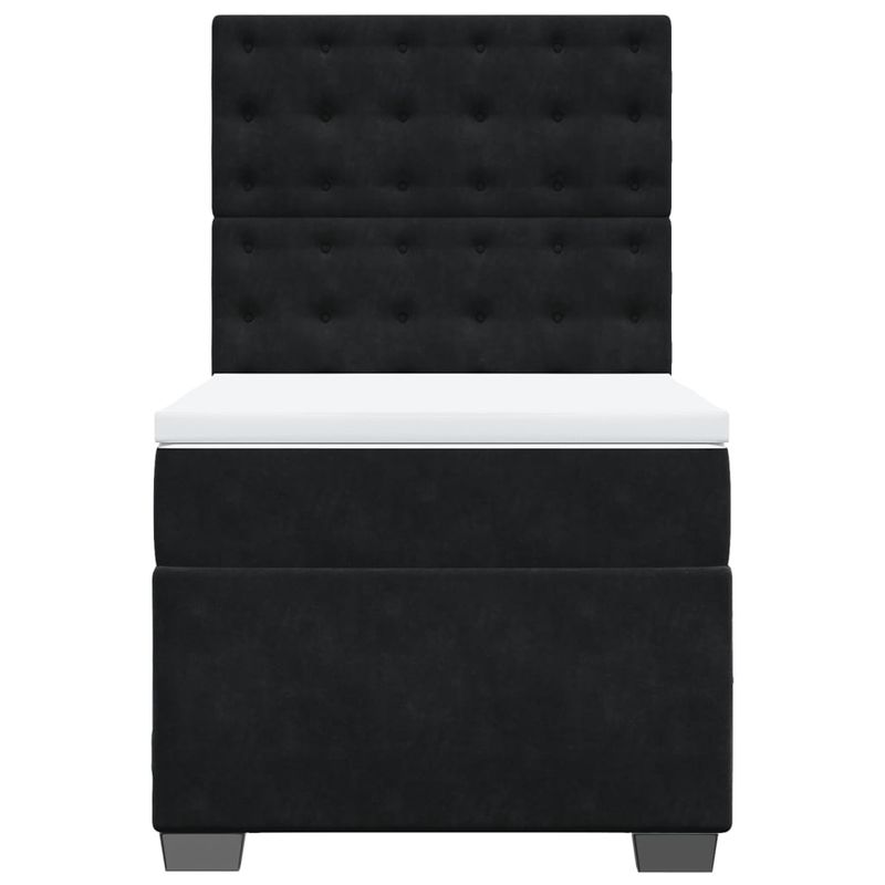 Casa si Gradina - Mobilier - Paturi si accesorii - Paturi - Pat box spring cu saltea, negru, 90x190 cm, catifea - Infinity.ro