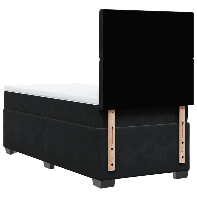 Casa si Gradina - Mobilier - Paturi si accesorii - Paturi - Pat box spring cu saltea, negru, 90x190 cm, catifea - Infinity.ro