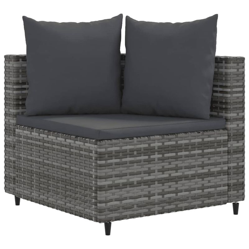 Casa si Gradina - Gradina si terasa - Mobilier exterior - Seturi mobila gradina - Set canapele de gradina, 7 piese, cu perne, gri, poliratan - Infinity.ro