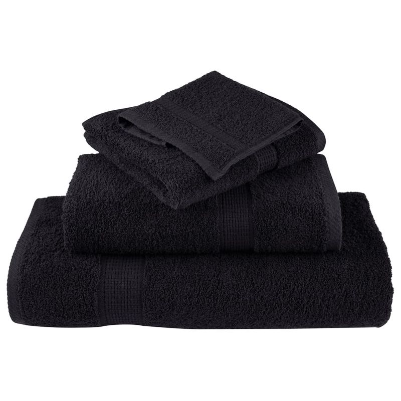 Casa si Gradina - Textile si covoare - Textile baie - Prosoape - Set de prosoape premium 8 piese, negru, 600 g/m² 100% bumbac - Infinity.ro