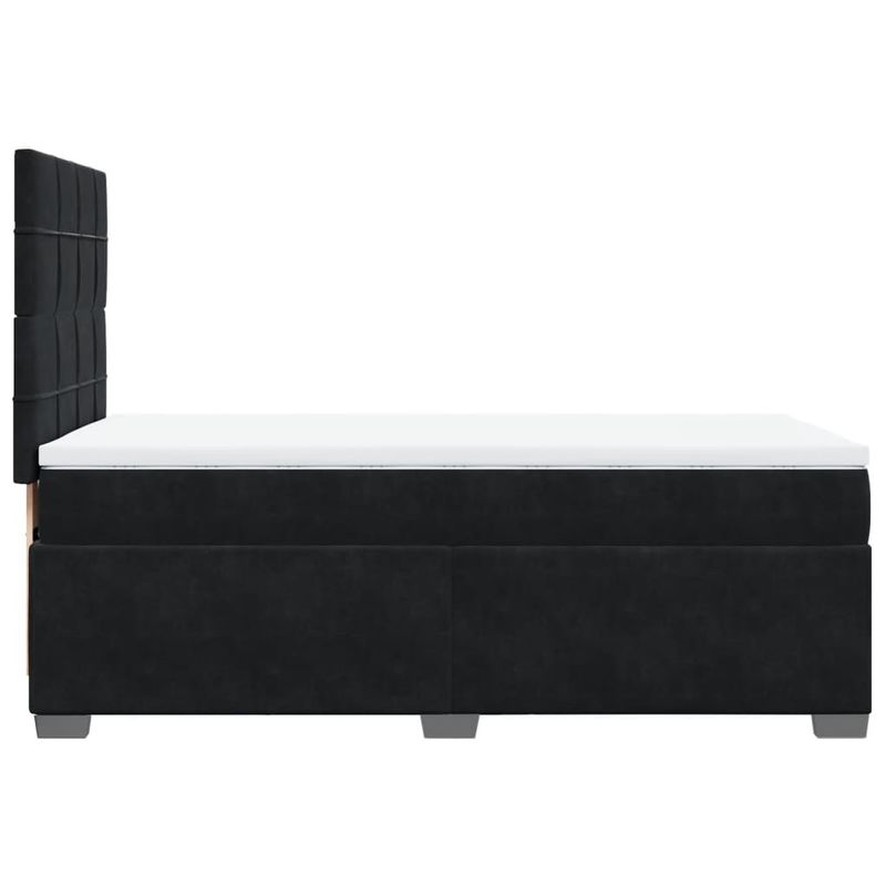 Casa si Gradina - Mobilier - Paturi si accesorii - Paturi - Pat box spring cu saltea, negru, 80x200 cm, catifea - Infinity.ro