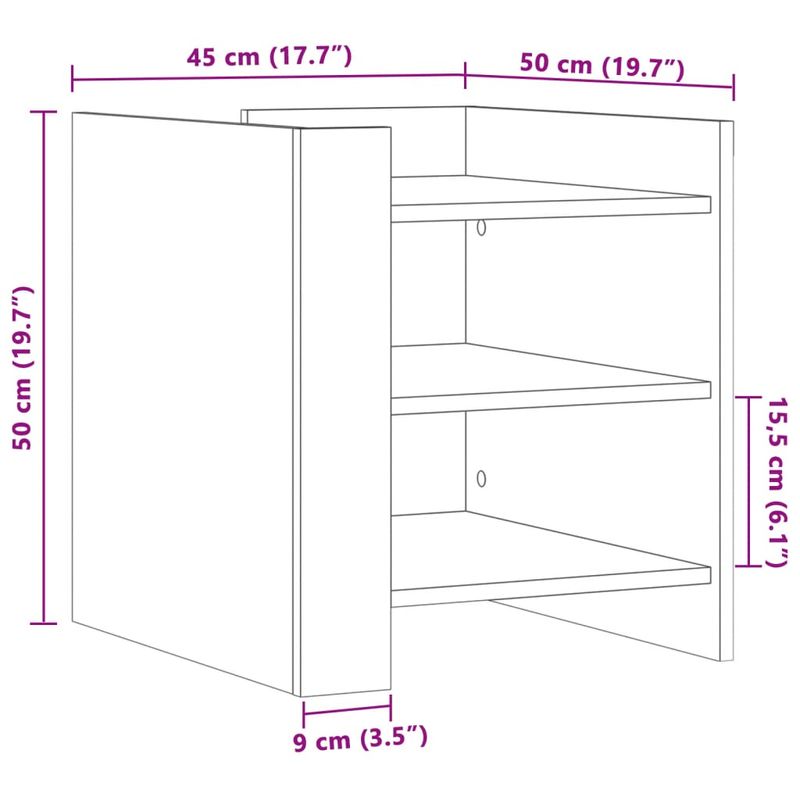 Casa si Gradina - Mobilier - Comode si corpuri - Noptiere - Noptiera, stejar sonoma, 45x50x50 cm, lemn prelucrat - Infinity.ro