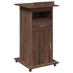 Casa si Gradina - Mobilier - Mese si birouri - Birouri - Pupitru roti si sertar stejar maro 55x55x107 cm lemn prelucrat - Infinity.ro