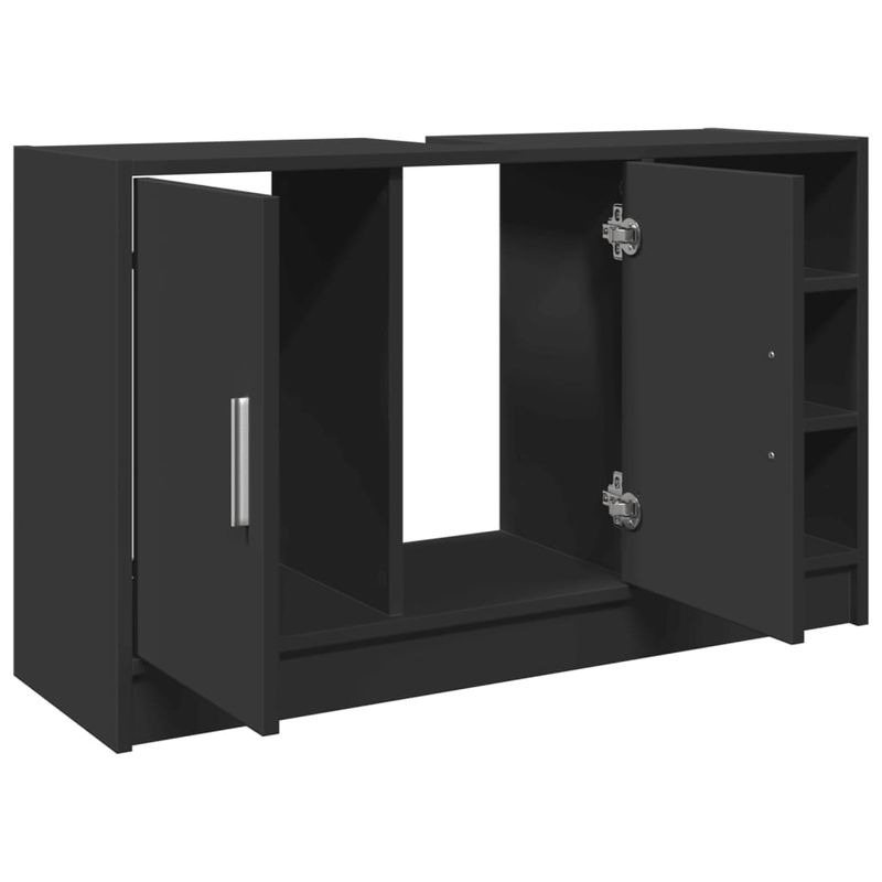 Casa si Gradina - Mobilier - Mobilier baie - Comode baie - Dulap de chiuveta, negru, 90x29x55 cm, lemn prelucrat - Infinity.ro