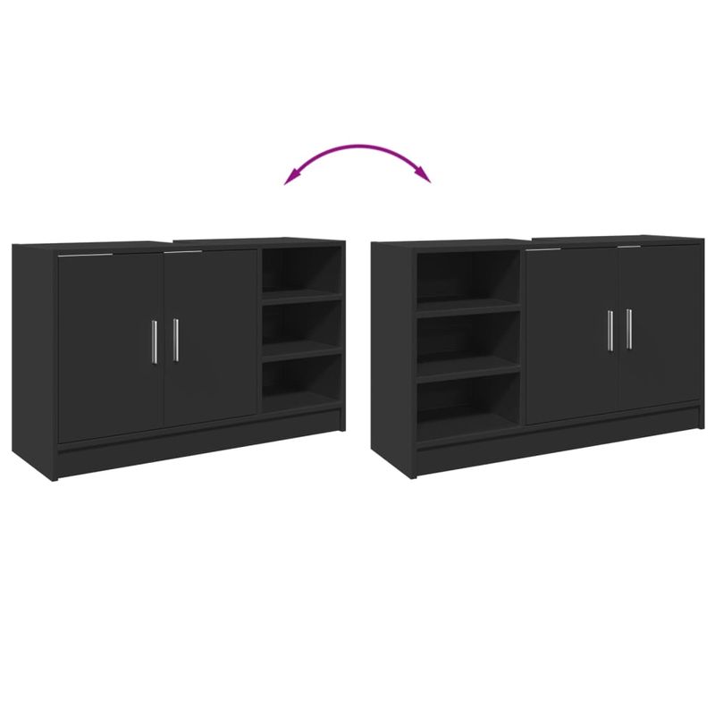 Casa si Gradina - Mobilier - Mobilier baie - Comode baie - Dulap de chiuveta, negru, 90x29x55 cm, lemn prelucrat - Infinity.ro