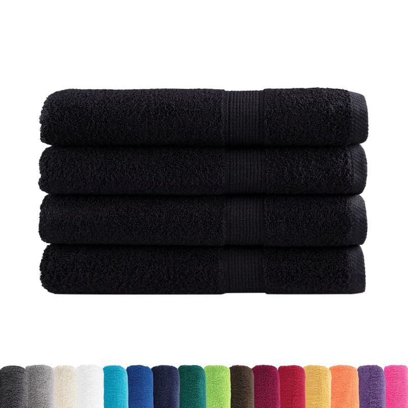 Casa si Gradina - Textile si covoare - Textile baie - Prosoape - Prosoape premium 4 buc. negru 100x200cm 600gsm 100% bumbac - Infinity.ro