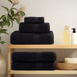 Casa si Gradina - Textile si covoare - Textile baie - Prosoape - Prosoape premium 4 buc. negru 100x200cm 600gsm 100% bumbac - Infinity.ro