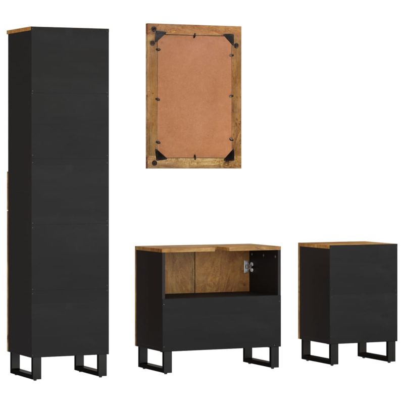 Casa si Gradina - Mobilier - Seturi de mobilier - Seturi baie - Set mobilier de baie, 4 piese, lemn masiv de mango - Infinity.ro