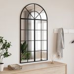 Casa si Gradina - Decoratiuni - Oglinzi - Oglinda de perete, negru, 60x110 cm, arcuita, fier - Infinity.ro