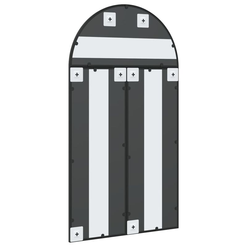 Casa si Gradina - Decoratiuni - Oglinzi - Oglinda de perete, negru, 60x110 cm, arcuita, fier - Infinity.ro