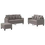 Casa si Gradina - Mobilier - Seturi de mobilier - Seturi living - Set de canapea cu perne, 3 piese, gri taupe, material textil - Infinity.ro