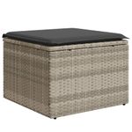 Casa si Gradina - Gradina si terasa - Mobilier exterior - Scaune si sezlonguri gradina - Taburet de gradina cu pernă gri deschis, 55x55x37 cm, poliratan, model fără depozitare - Infinity.ro