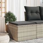Casa si Gradina - Gradina si terasa - Mobilier exterior - Scaune si sezlonguri gradina - Taburet de gradina cu pernă gri deschis, 55x55x37 cm, poliratan, model fără depozitare - Infinity.ro