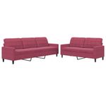 Casa si Gradina - Mobilier - Seturi de mobilier - Seturi living - Set canapele cu perne, 2 piese, rosu vin, catifea - Infinity.ro