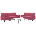 Casa si Gradina - Mobilier - Seturi de mobilier - Seturi living - Set canapele cu perne, 2 piese, rosu vin, catifea - Infinity.ro