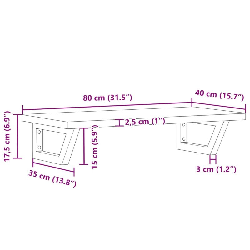 Casa si Gradina - Mobilier - Comode si corpuri - Masute de toaleta - Raft pentru lavoar montat pe perete, otel si lemn masiv fag - Infinity.ro