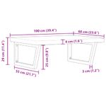 Casa si Gradina - Mobilier - Comode si corpuri - Masute de toaleta - Raft pentru lavoar montat pe perete, otel și lemn masiv acacia, maro închis și negru, mărime 100x60x4 cm, model trapez - Infinity.ro